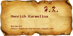 Henrich Karmelina névjegykártya